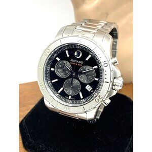 Movado Men's Watch 2600110 Series 800 Swiss Quartz Chronograph Black Dial Steel
